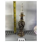 BLOWN GLASS PERFUME BOTTLE WITH GOLD ACCENT