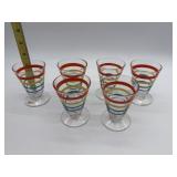 6 RAINBOW STRIPED JUICE GLASSES