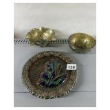 FREE CARNIVAL GLASS PIECES INCLUDING ROSE DESIGN,