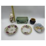 PAINTED GLASS SALT AND PEPPER SHAKER, MADE IN