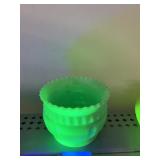 JADEITE BOWL WITH SCALLOPED EDGE URANIUM GLASS