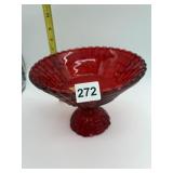 PAINTED GLASS CENTERPIECE BOWL