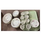 POLAND HAND PAINTED CHINA SET SERVICE FOR 8 MINUS