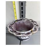 IMPERIAL GLASS CENTERPIECE BOWL WITH OPEN DESIGN