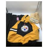 STEELER M HOODIE W/ FRONT POCKETS APPEARS NEW,