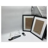 VINTAGE CASE, PLYERS, 2 LARGE PICTURE FRAMES 13"