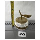 FRUIT DESIGN COVERED DISH BRASS BASE