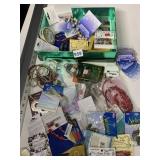 BOX OF JEWELRY MAKING SUPPLIES , BEADS , HOOK