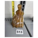 CHARLOTTE COLONIAL LADY SLAGGLASS FIGURINE AMBER