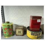 TINS INCL. DESERT GOLD, SUGAR