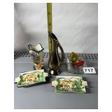 JAPAN ASH TRAY, APPLIED HANDLE PITCHER, VASE