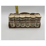 VINTAGE JAPAN SPICE JARS AND RACK