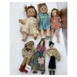 VINTAGE DOLLS PLASTIC & CLOTH