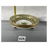 FOOTED NIPPON BOWL WITH GOLD AND GREEN DECORATION