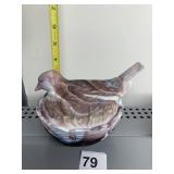 SPY GLASS BIRD ON A NEST MADE BY HEISEY