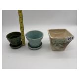 3 SMALL MCCOY PLANTERS