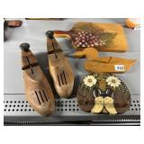 WOOD SHOE FORMS, CUTTING BOARDS, COAT HOOK