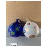 MILLEFIORI STYLE MOUTH BLOWN ORNAMENTS