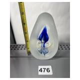 SVAJA BLUE ART GLASS PAPERWEIGHT