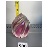 MAYTUM STUDIO PINK IRIDESCENT SWIRL ART GLASS