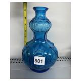EMPOLI BLUE GLASS CORSET GENIE BOTTLE