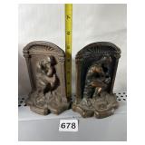 PAIR OF BOOKENDS THE THINKER