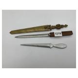 BRASS LETTER OPENER AND OTHERS