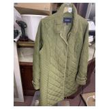 LANDSï¿½ END 16 OLIVE GREEN QUILTED COAT
