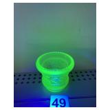 URANIUM GLASS VINTAGE VASELINE TOOTHPICK HOLDER