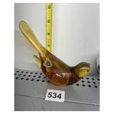 FENTON AMBER GLASS BIRD