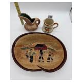 PENNSBURY POTTERY AMISH BOWL, ROCKY MOUNTAIN