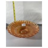 CARNIVAL GLASS RUFFLE EDGE BOWL