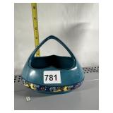 CZECHOSLOVAKIAN COLORFUL BASKET WITH BANDED