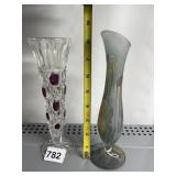 REUVEN GLASS HAND PAINTED NOUVEAU ART BUT VASE,