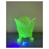 MOSSER URANIUM GLASS EYE WINKER SPOONER