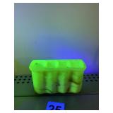 ANTIQUE YELLOW URANIUM GLASS ICE CUBE TRAY 2.5