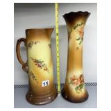 ARWICK 15" HAND PAINTED VASE ENGLAND 13" HAND