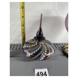 HAND BLOWN ART GLASS PERFUME BOTTLE W/ TEARDROP