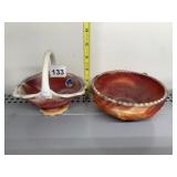 IMPERIAL GLASS HANDLE BASKET , IN LARGE OVERSIZED