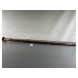 GLASS AND BRASS TIP CANE WOOD SHAFT