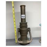 ANTIQUE BRASS 12"H CHIEF FIRE FIGHTING HOSE NOZZLE