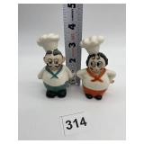 PAIR OF CHEF SALT/PEPPERS