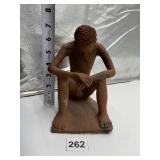 CLAY THINKING YOUNG MAN NECK HAS BEEN REPAIRED