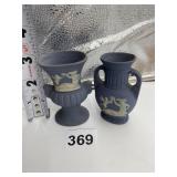 2 OCCUPIED JAPAN SATIN PORCELAIN VASES