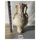 ANTIQUE ART NOUVEAU FLORAL PORCELAIN VASE 8 1/2 "