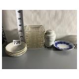 STAKING DISHES, ROUND BOWLS, BLUE DISH