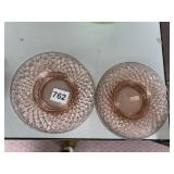 4 BLOCK PATTERN PINK DEPRESSION PLATES