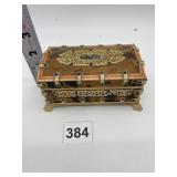 UNUSUAL JEWELRY BOX W/ PAW FEET TORTIOUS SHELL