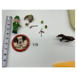 MICKEY  MOUSE PIN, VINTAGE LEPRECHAUN GOOD LUCK