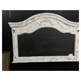 WHITEWASH FINISH WOOD FRAME CHALK BOARD W/ COAT